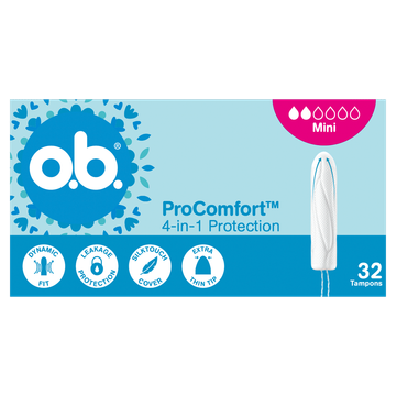 o.b. ProComfort 4-in-1 Protection Mini Tampons 32 Stuks
