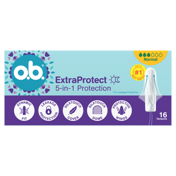 o.b. ExtraProtect 5-in-1 Protection Normal Tampons 16 Stuks