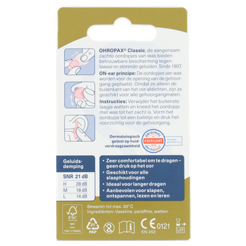 Ohropax Classic oordopjes, 12 stuks