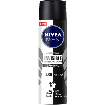 Nivea Men 5 In 1 Anti-Transpirant Black & White Invisible Original 2 x 150 ml