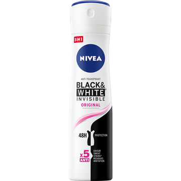 Nivea 5 in 1 Anti-Transpirant Black & White Invisible Original 2 x 150 ml