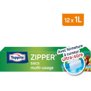 Toppits Zipper Multi-Functionele Zakken 1 L 12 Stuks