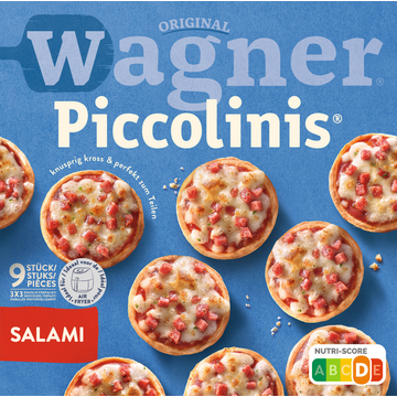 WAGNER Piccolinis mini pizza salami 9 stuks 270 g