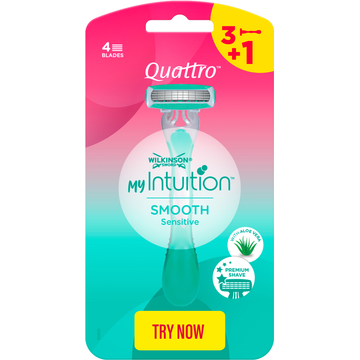 Wilkinson Sword My Intuition Quattro Smooth Sensitive 4 Stuks
