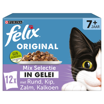 FELIX® Original Senior Mix Selectie in Gelei Kattenvoer 12x85g