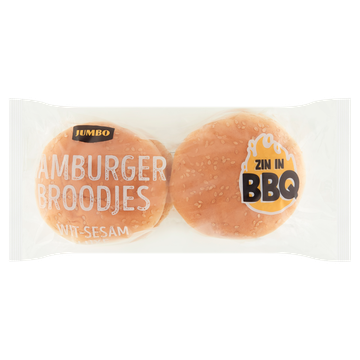 Jumbo - Witte Sesam Hamburgerbroodjes - 4 Stuks