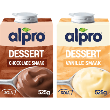 Alpro Vanille en Chocolade Vla 2 x 525g