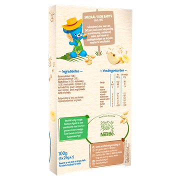 NESTLÃ‰ Baby Reepje Appel, Banaan 12+ Baby Koekjes 4x25g