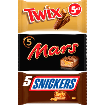 Mars, Twix en Snickers