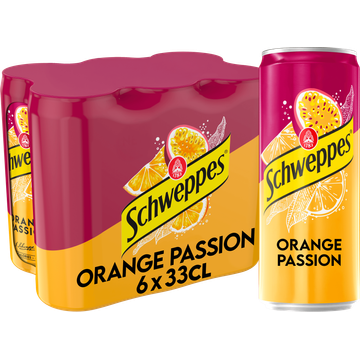 Schweppes Passievrucht-Sinaasappelsmaak 6 x 33 cl