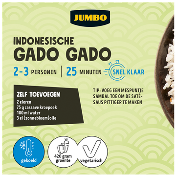 Jumbo Gesneden Maaltijdpakket Indonesische Gado Gado 2-3 Personen