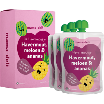 Mama Deli Havermoutje meloen & ananas 8+ maanden 3 x 90 g
