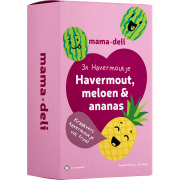 Mama Deli Havermoutje meloen & ananas 8+ maanden 3 x 90 g