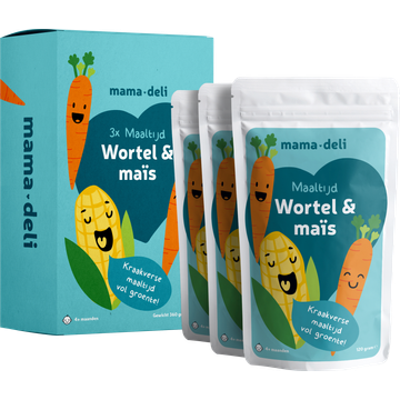 Mama Deli Maaltijd wortel & mais 4+ maanden 3 x 120 g