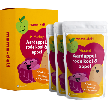 Mama Deli Maaltijd rode kool, appel en aardappel 12+ maanden 3 x 200 g