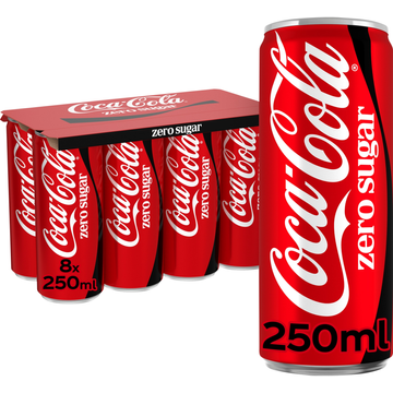Coca-Cola Zero Sugar Frisdrank 8 x 250 ml