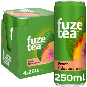 Fuze Tea Infused Iced Tea Black Tea Peach Hibiscus 4 x 250 ml