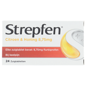 Strepsils Strepfen Citroen en Honing zuigtabletten bij keelpijn 8,75 mg, 24 stuks