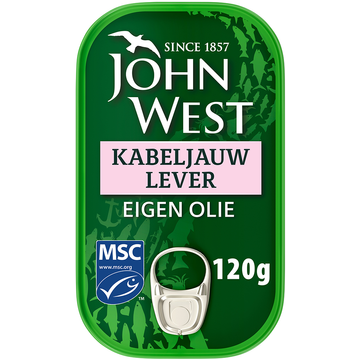 John West Kabeljauwlever in eigen olie MSC 120 gram