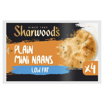 Sharwood's Mini Low Fat Flame Baked Naans 260g 4 Stuks