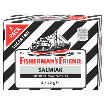 Fisherman's Friend Sterke Salmiak Pastilles 3 x 25 g