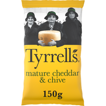 Tyrrells Mature Cheddar & Chive Chips 150 g