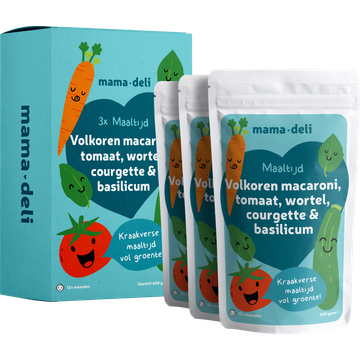 Mama Deli Maaltijd volkoren macaroni 12+ maanden 3 x 200 g