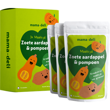 Mama Deli Maaltijd zoete aardappel & pompoen 4+ maanden 3 x 120 g