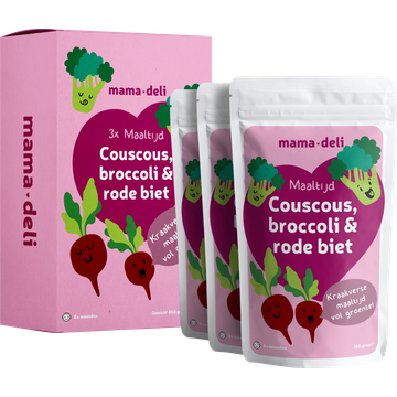 Mama Deli Maaltijd couscous, broccoli & rode biet 8+ maanden 3 x 150 g