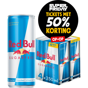 Red Bull Energy Drink Suikervrij - 4 x 250ml
