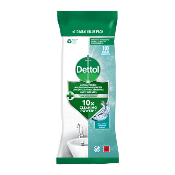 Dettol Multi-Reinigingsdoekjes Power & Fresh Oceaanfris 110 Stuks