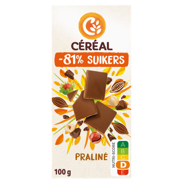 Céréal Minder Suikers Melkchocolade Praliné 100 g