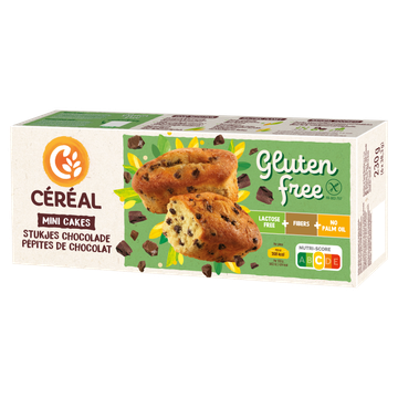 Céréal Gluten Free Mini Cakes Stukjes Chocolade 6 x 38,3 g
