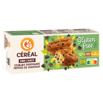 Céréal Gluten Free Mini Cakes Stukjes Chocolade 6 x 38,3 g