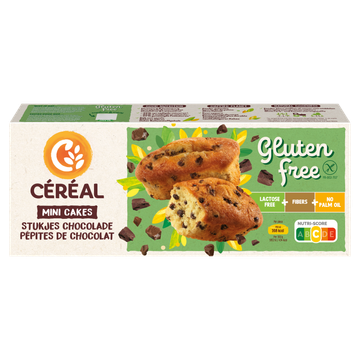 Céréal Gluten Free Mini Cakes Stukjes Chocolade 6 x 38,3 g