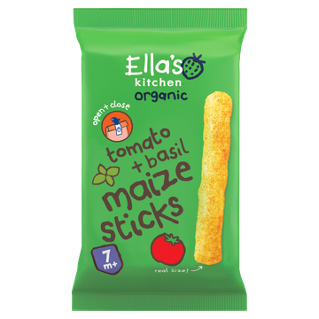 Ella's Kitchen Maize Sticks tomaat + basilicum 7+ biologisch 16g