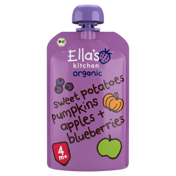 Ella's Kitchen Zoete aardappel, pompoen + bosbes 4+ biologisch 120 g