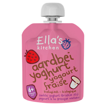Ella's Kitchen Aardbeien yoghurt 6+ biologisch 90 g