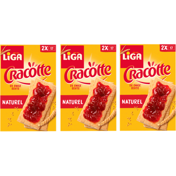 LiGA Cracotte crackers Naturel 3 x 250g