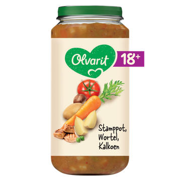 Olvarit 18+ Maanden Stamppot Wortel Kalkoen 250g