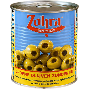 Zohra Groene Olijven Zonder Pit 860 g