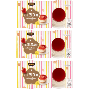 Jumbo Cheesecake met Aardbeiensaus 3 x 2 Stuks
