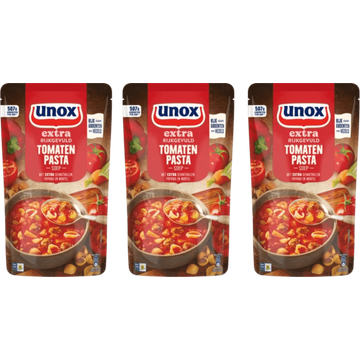 Unox Extra Rijkgevuld Soep In Zak Tomaten Pasta 3 x 570ml