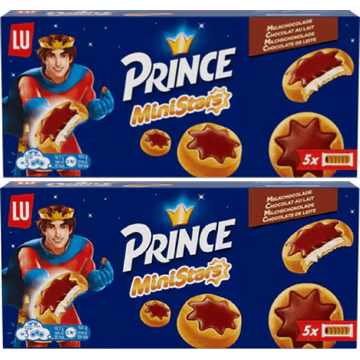 LU Prince MiniStars Koekjes met Melkchocolade 2 x 187g