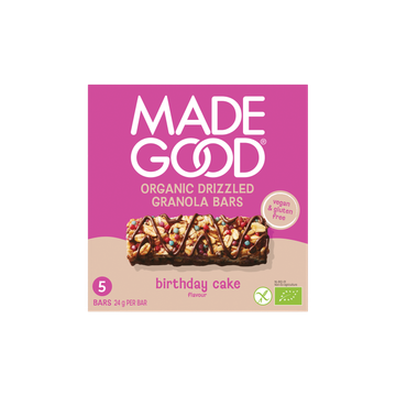 MadeGood Organic Drizzled Granola Bars Birthday Cake Flavour 5 x 24 g