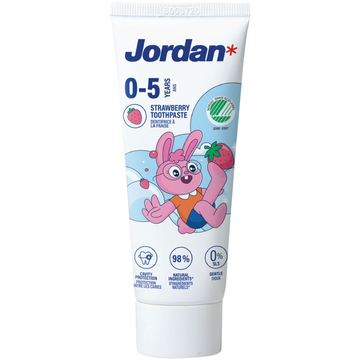 Jordan Tandpasta Milde Frambozensmaak 0-5 Jaar 50 ml