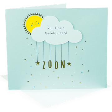 Paperclip Cards Wenskaarten Geboorte Jongen 3 Stuks