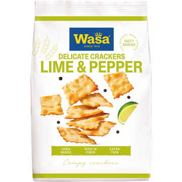 Wasa Delicate Crackers Lime & Pepper 150g