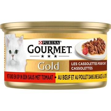Gourmet Gold Cassolettes Kattenvoer nat met Rund en Kip