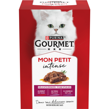 Gourmet Mon Petit Intense Kattenvoer nat met Rund, Kalf en Lam